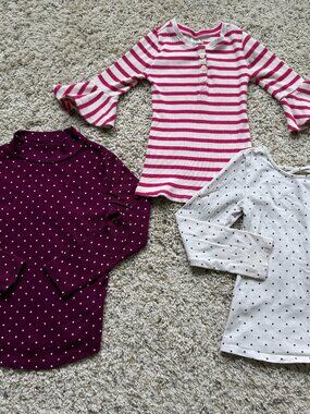 Old Navy long-sleeve tees 4T pink/purple/white